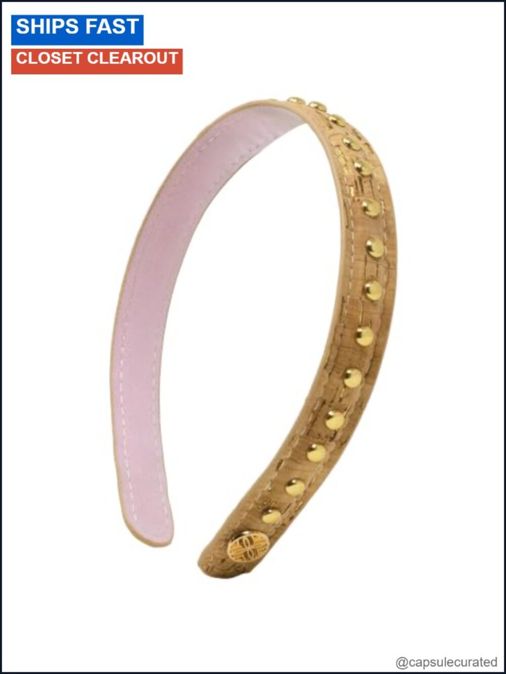 Stud Embellished Cork Headband Sparkle One Size